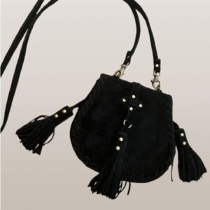 Sydney Love Black and Gold Crossbody Bag with Tassels